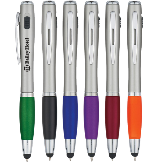Customized Trio Stylus Pen with LED Light