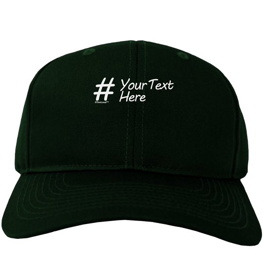 Personalized Hashtag Adult Dark Baseball Cap Hat